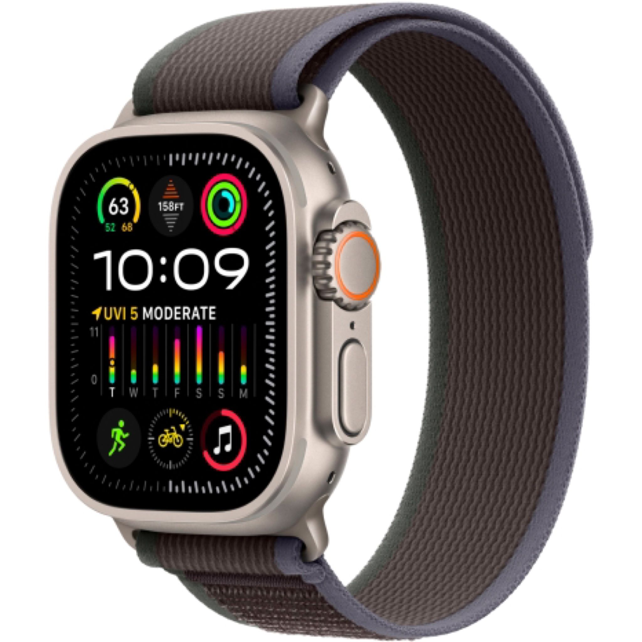Apple Watch Ultra 2 49 мм, ремешок Trail  синего/черного цвета, размер S/M
